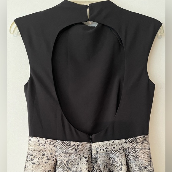 Anthropologie Hutch Metallic Snakeskin Print Fit N Flare High Neck Party Dress - Picture 5 of 14